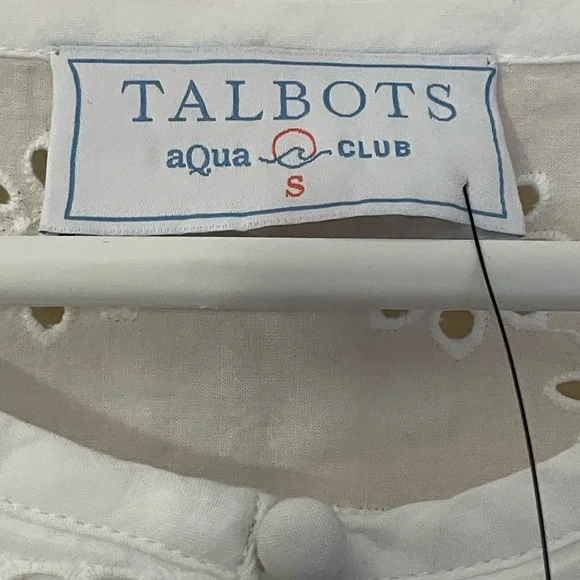 Sz S women’s Talbots White Eyelet Lace Women's Top - Picture 7 of 10